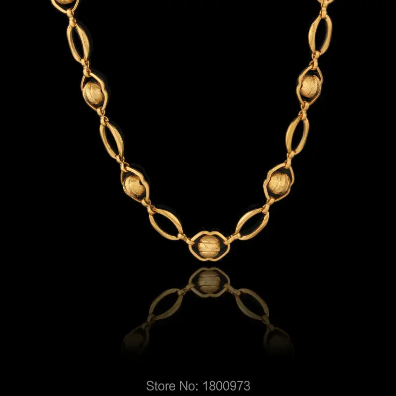 New Vintage Gold Necklaces for Women Men18K Gold Color Chokers Necklace Wholesale Jewelry