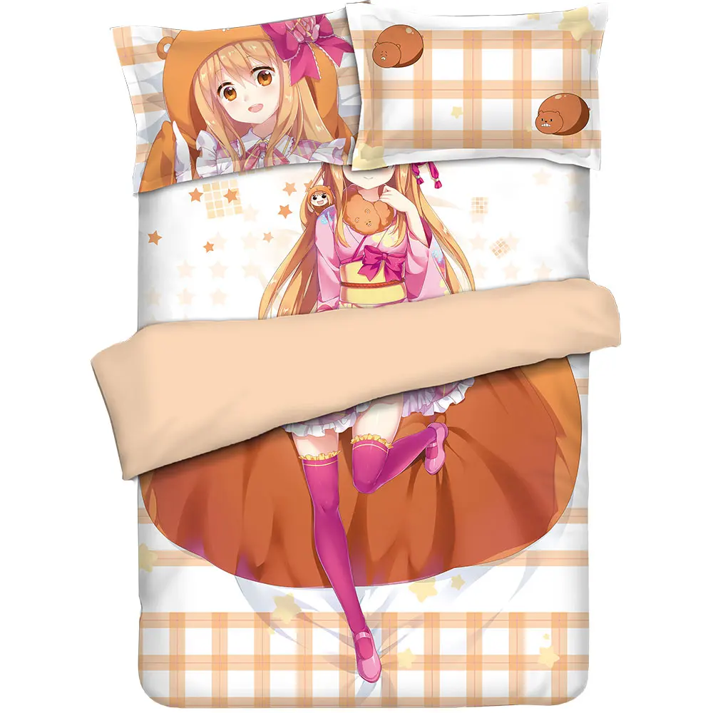 

MGF HOME Himouto! Umaru-chan cute girl bed sheet quilt cover Anime Bedding Set 4pcs