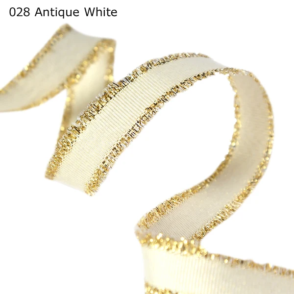 1 inch(25 mm) Grosgrain Ribbon with Gold Purl Fringe for Party