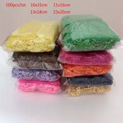 100pcs 10x15 13x18cm Organza Bags Jewelry Pouches Packaging Bag Wedding Party Decoration Drawable Bags Gift Packaging & Pouches