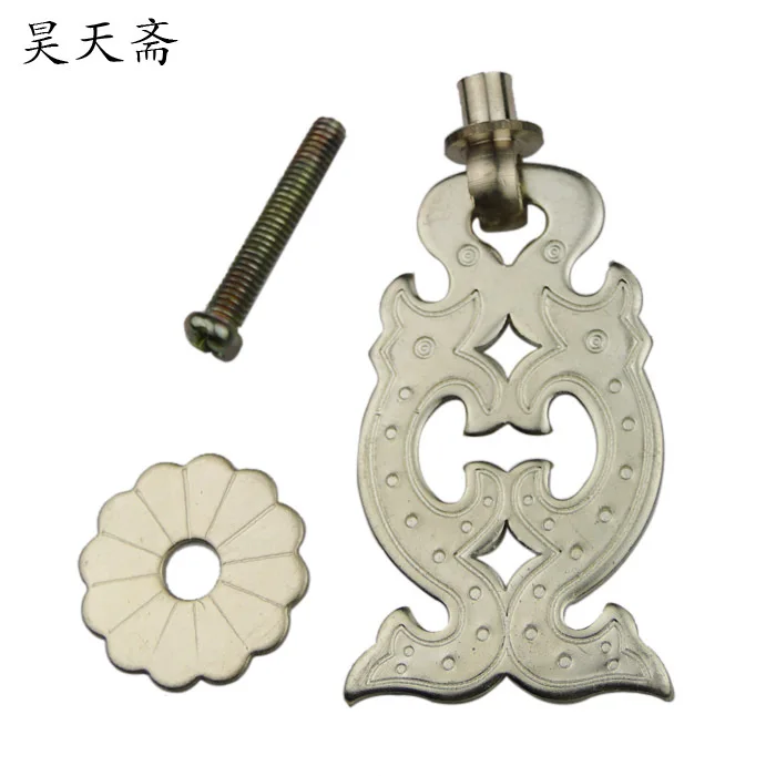 [Haotian vegetarian] antique Chinese Ming and Qing furniture door drawer handle HTE-195 Ssangyong copper-nickel alloy No.