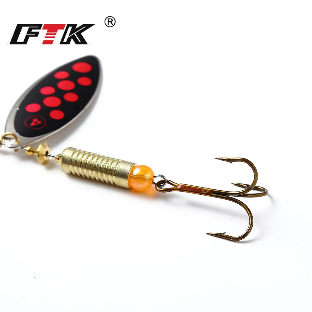 FTK Spinner Bait 1PC Long Cast Coloful Fishing Lures Pesca Spinner Sequin Paillette Fishing Baits with Feather Hook Tackle