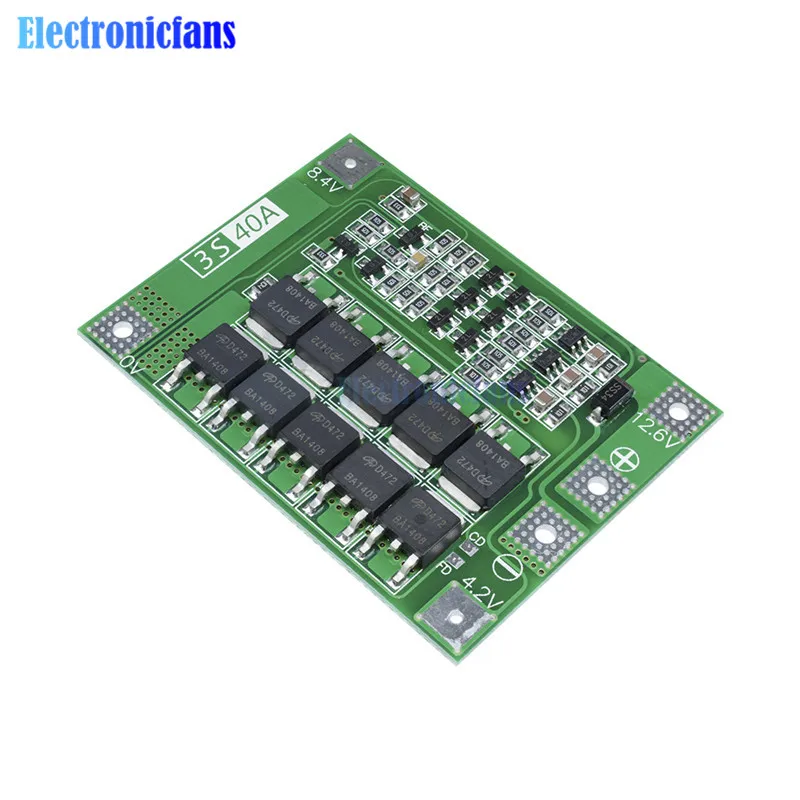 3S 40A Li-Ion Caricatore di Batteria Al Litio Protezione Bordo Bordo di Protezione PCB BMS Per 40A Corrente Motore del Trapano 11.1V 12.6V lipo Cellulare Modulo Migliorata