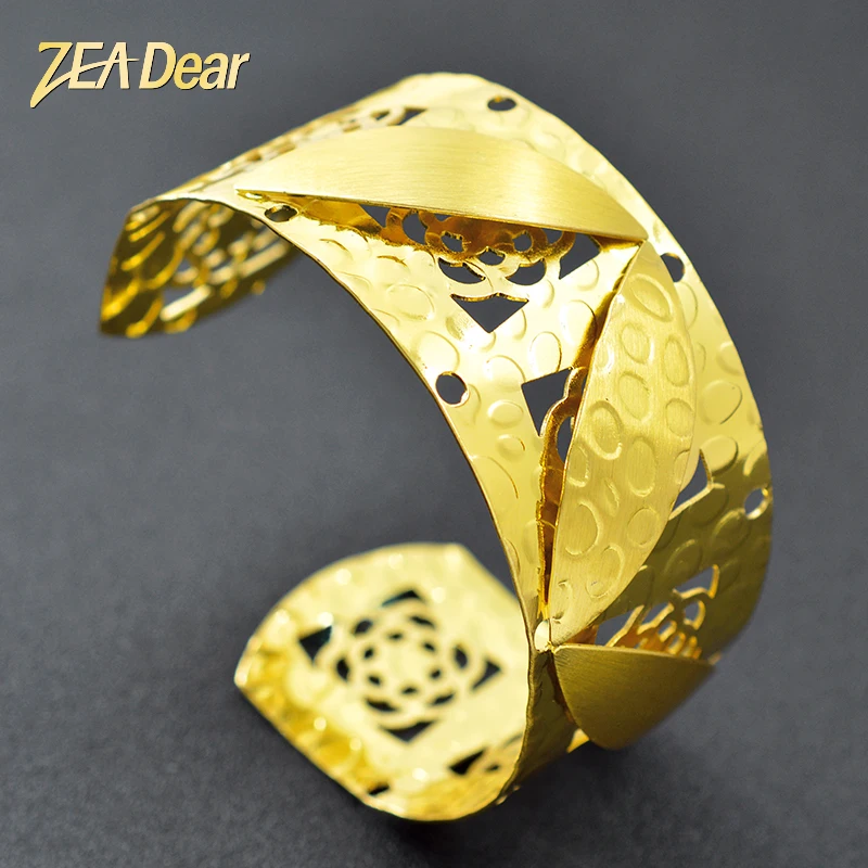 

ZEA Dear Jewelry Romantic Jewelry Flower Bangle For Women Dubai Fashion Round Bracelet For Wedding Engagement Jewelry Findings