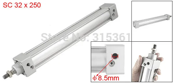 

Free Shipping Single Screwed Piston Rod 32 x 250 Dual Action Pneumatic Cylinder SC32-250