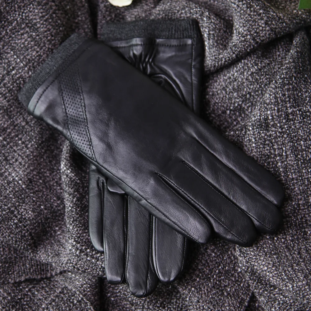 Touchscreen Woman's Gloves Winter Leather Gloves Plus Velvet Thicken Wind-Proof Keep Warm Sheepskin Gloves L18016NC