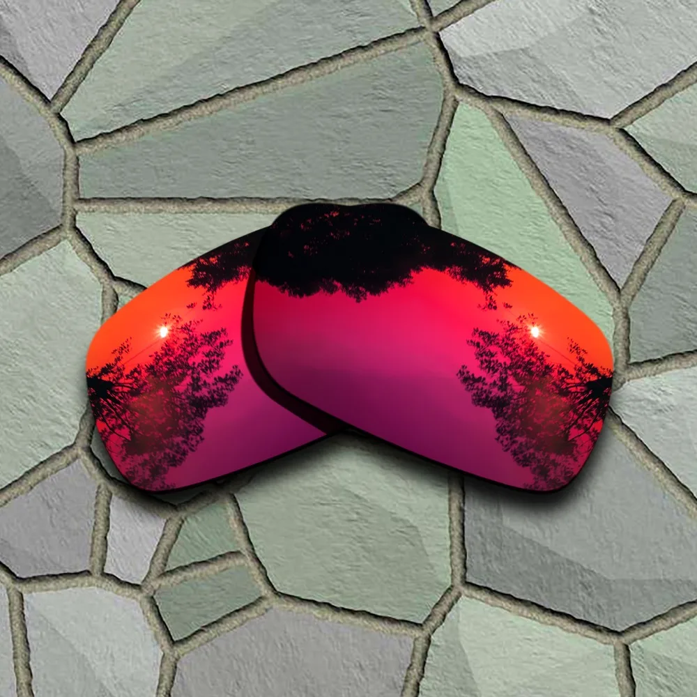 Chrome&Violet Red Sunglasses Polarized Replacement Lenses for Oakley Crankshaft