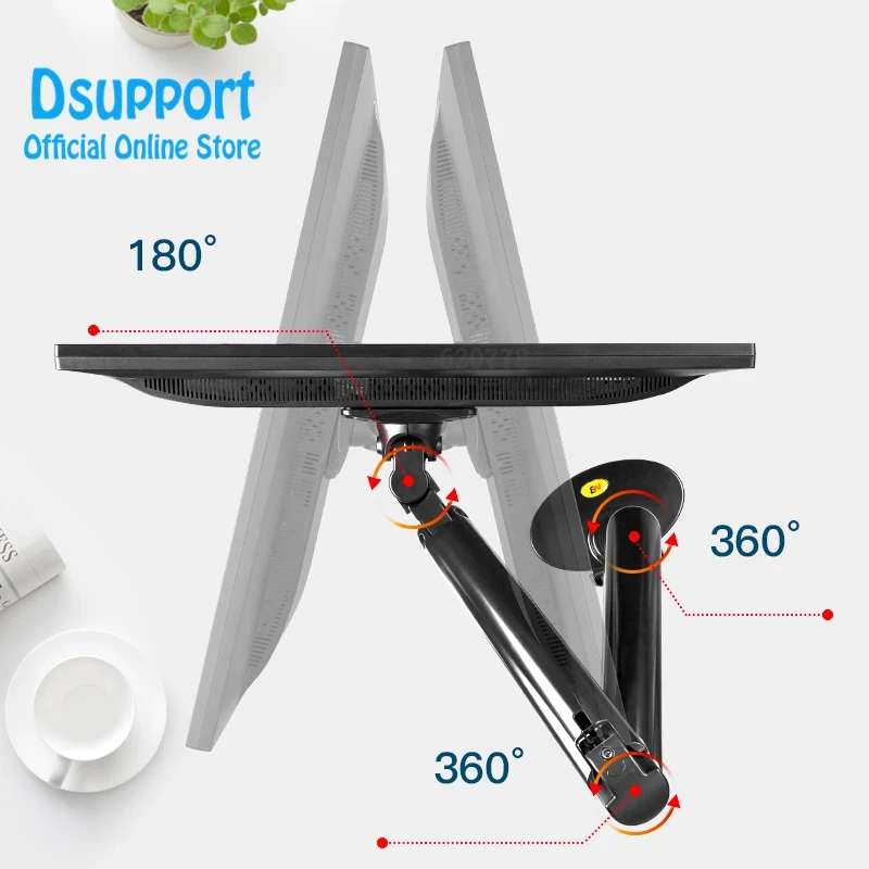 NB F100A Gas Spring Arm 22-35 inch Screen Monitor Holder 360 Rotate Tilt Swivel Desktop Monitor Mount Arm with Two USB Ports