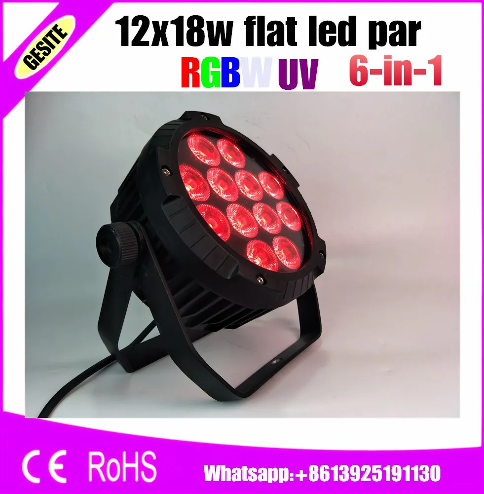 

12 X 18W RGBWA UV LED DJ PAR Light IP65 DMX Waterproof PAR 64 Stage Lighting LCD Display Casting Aluminum