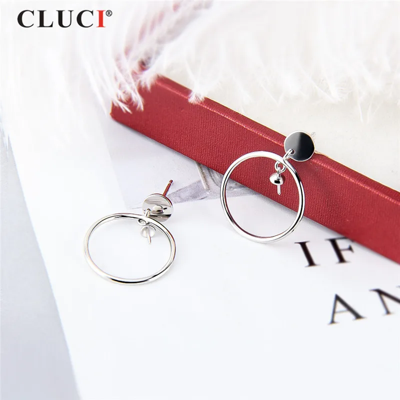 CLUCI-pendientes de plata 925 para mujer, joyería de fiesta, pendientes de perlas a la moda, pendientes de plata de ley 925, SE110SB