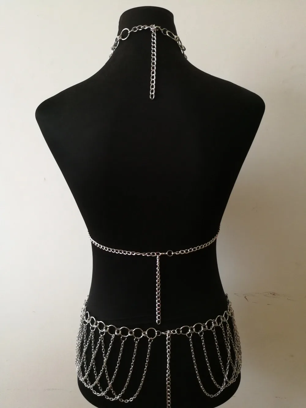 New Fashion PU Leather Style B791 Women Silver Alloy Chains Circles Bondage Beach Neck Chain Choker Necklace Jewelry Accessories