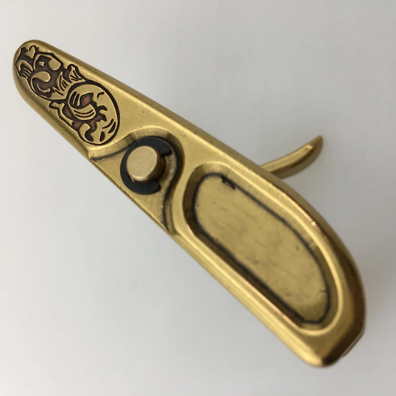 DIY leather craft tri-glide solid brass carved pattern pin buckle 4.0cm inner width