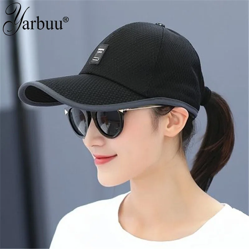 [yarbuu] Spring Women's Baseball Net Hat Printed Mesh Net Trucker Sun Hats Solid Color Simple Outdoor Sports Cap sun cap