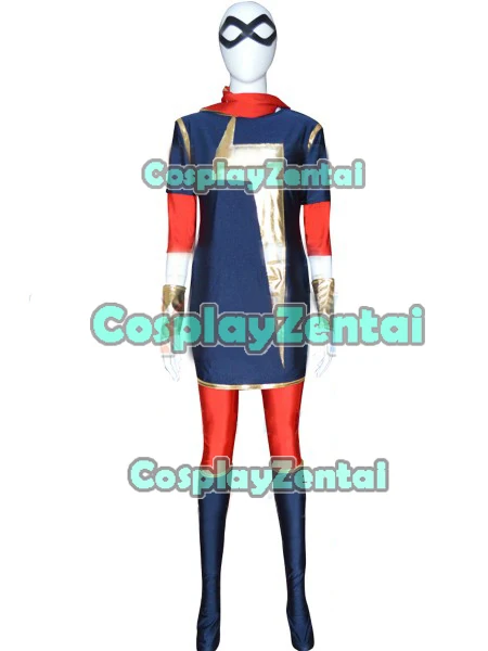 MS Kamala Khan Girls kostium superbohatera Spandex Cosplay Zentai kostium Halloween kostiumy dla kobiety