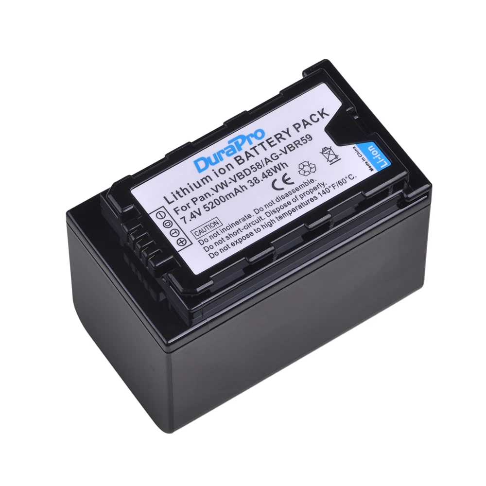 5200mAH VW-VBD58 VBD29 VBD58 VBD78 AG-VBR59 Battery for Panasonic AJ-HPX260MC,HPX265MC,PX270,PX285MC,PX298,AG-FC100,HC-X1000