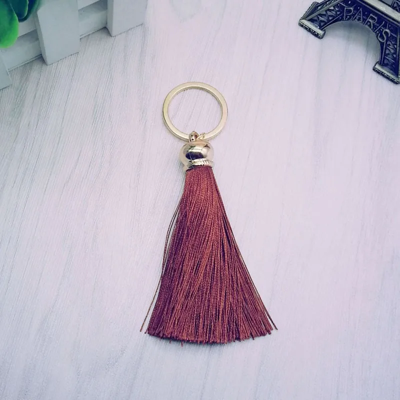 Modischer Quasten-Schlüsselanhänger für Damen, niedlicher Quasten-Schlüsselanhänger als Taschenaccessoire - Seidenquasten Autoschlüsselanhänger Fransen-Schmuck Großhandel – Detail 14