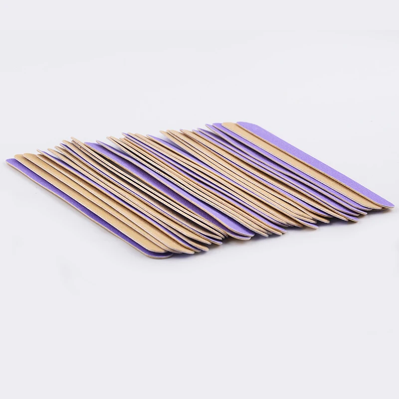 50pcs/lot Purple and Brown Nail File Sanding Grits 150/150 Nail Polish Buffer Blocks Washable Nail Accessories Supplier Tools