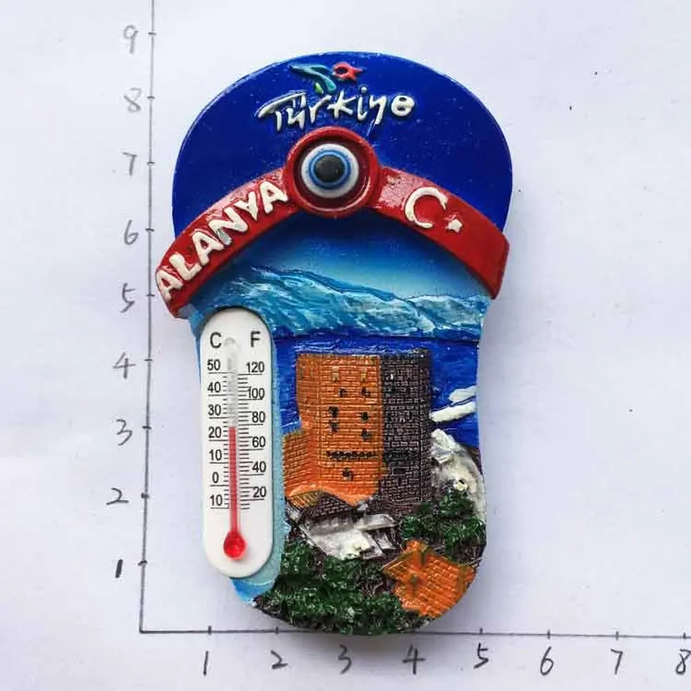 

NEW Arrival Alanya Turkey Fridge Magnets Tourist Souvenirs Resin Handmade Refrigerator Magnetic Stickers Home Decorations