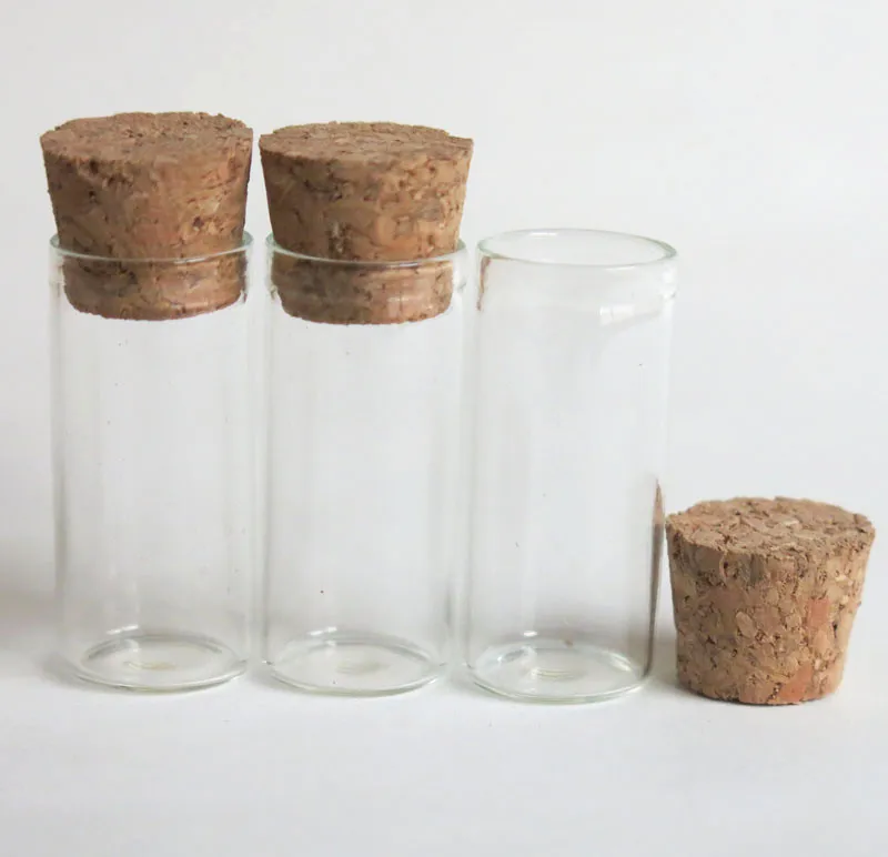 

100 x 3ml Mini Thin Glass Tube with Wood Cork 3cc Clear Sample Vials Cork Stoppered Tube More Sizes Available from 1ml to 300ml