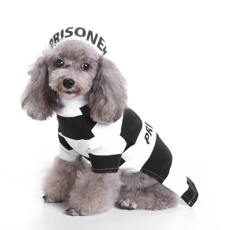 Heve You Coat Pet Funny Prisoner Clothes Set Christmas Dog Clothing Dressing Up Party Clothes Pet Cats Products for Pets