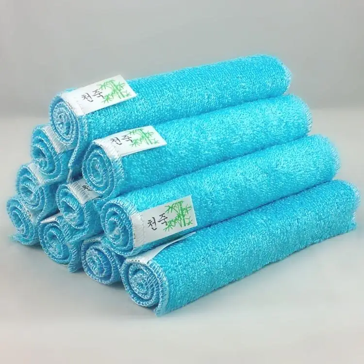 18cm*23 cm Wholesale Natural Bamboo Fiber Thickening Magical Kitchen Dish Cleaning Wash Wiping Cloth Towel Rags 10 pcs/pack