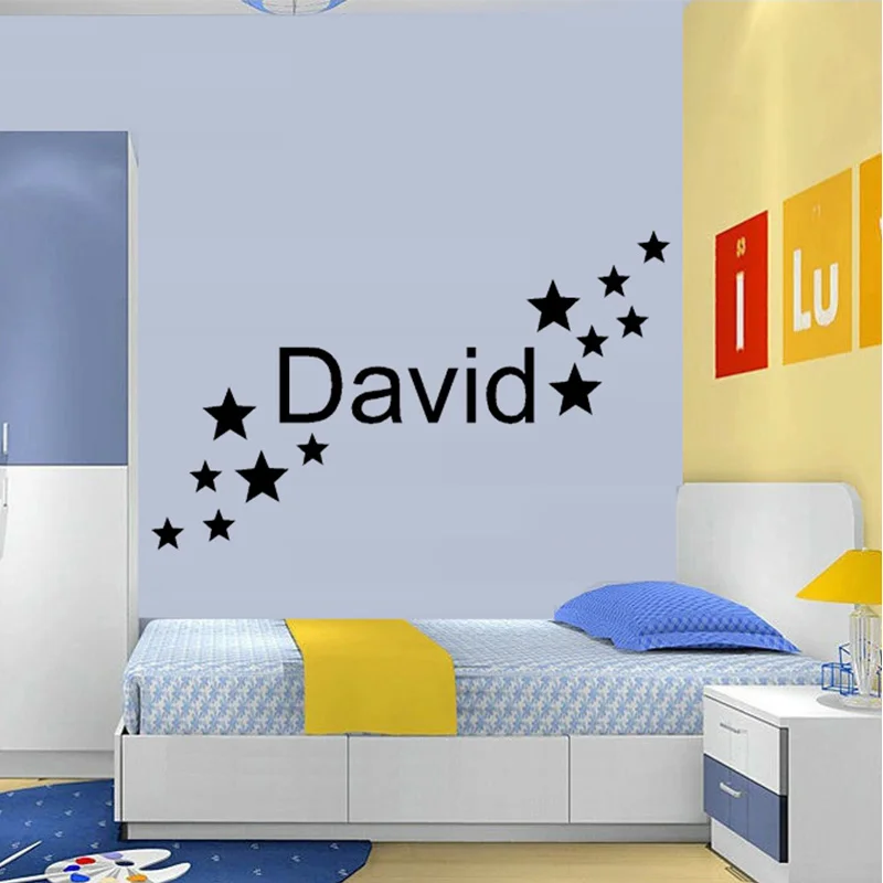 Star PERSONALISED Name BOYS and GIRLS NAME Bedroom Home Decoration Wall Art Vinyl Decal Sticker Wall Sticker Decor 58x30cm