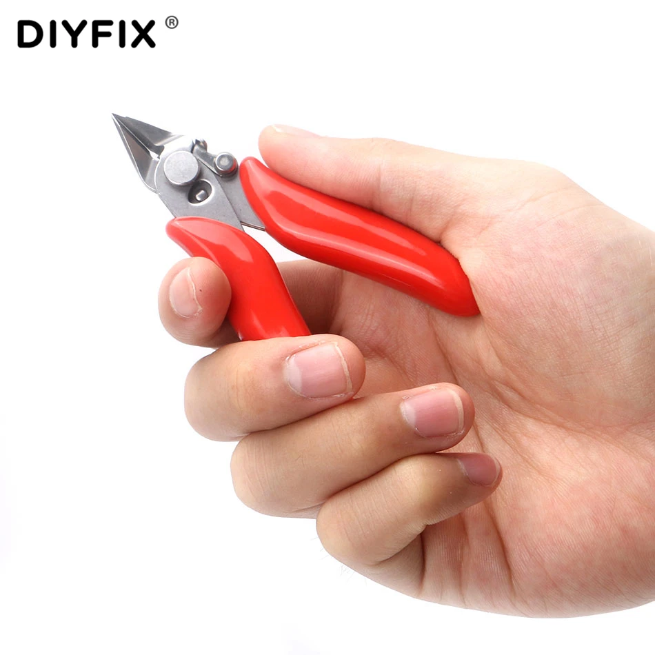 DIYFIX 3.5" Mini Diagonal Cutting Pliers Wire Cable Side Flush Cutter Plier with Lock Hand Tools Herramientas