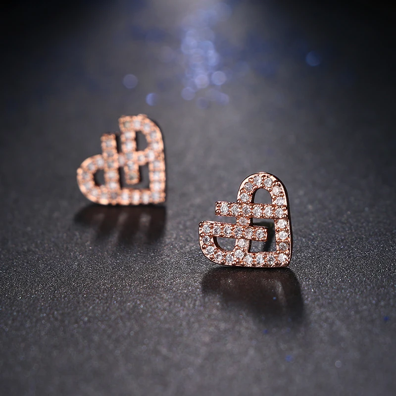 EMMAYA أقراط على شكل قلب من الزركونيا المكعبة للبيع بالجملة بجودة جيدة 2017 بسعر المصنع