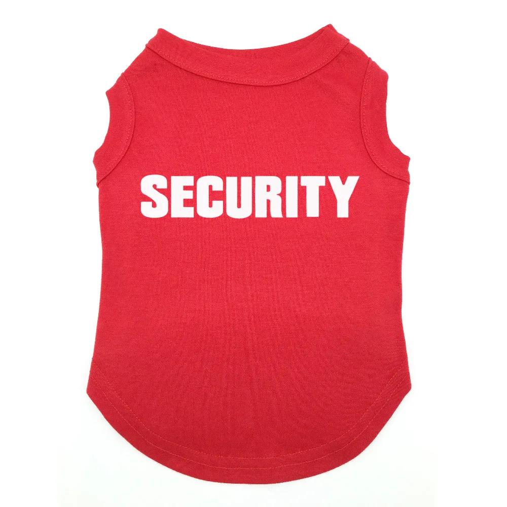 Inexpensive clothing SECURITY Printed T-Shirts Pet Puppy Clothes Shirts Tee Polyester Tank Tees Top for All Seasons Hot sale