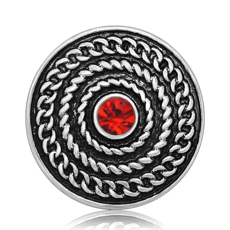 New KZ3141 Charming colorful rhinestone chain round pattern 20MM snap buttons fit snap bracelet jewelry wholesale