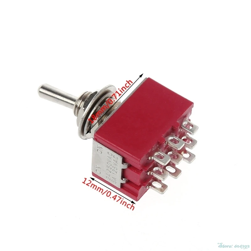 Mini 6mm MTS-302 Toggle Switch 9 Pin 2 Position ON/ON 5A/125VAC 2A/250VAC