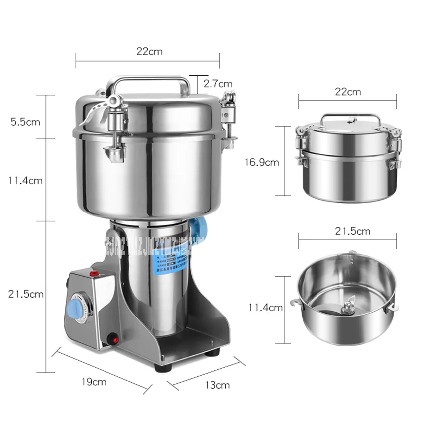 YB-2500A Food Mill Powder Machine 2500G Large Capacity Ultrafine Household Grain Chinese Grinder Medicine 110V/220V 3500W