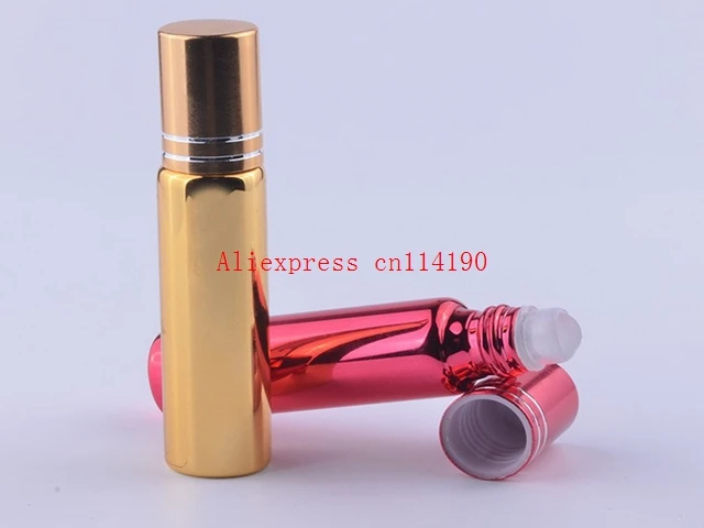 Hot bán 500 cái/lốc 10 ML Lăn Bóng Chai Các Loại Tinh Dầu mạ Chai Nước Hoa Thủy Tinh