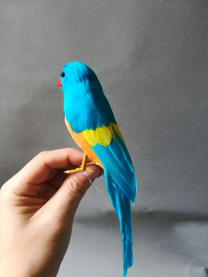 Echt leben Vogel schöne blaue federn papagei vogel modell über 20cm home garten dekoration prop dekoration spielzeug geschenk h1054