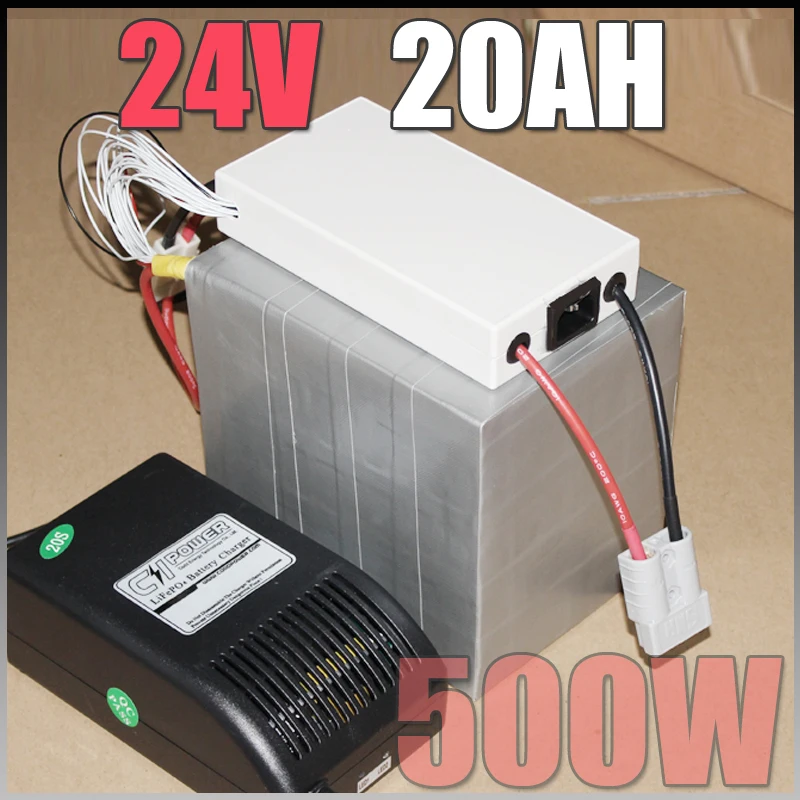 24V 20Ah LiFePO4 Battery Pack ,500W Electric Bicycle Battery + BMS Charger 24v lithium scooter electric bike battery pack