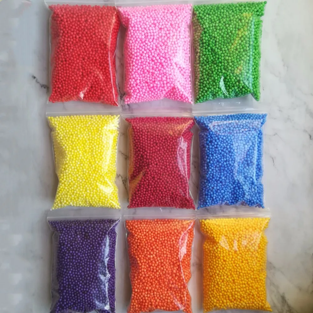 15g 15000pcs suprimentos de lodo de argila escorregadia de espuma acessórios de decoração diy para suprimentos de slime anti-stress enchimento multicolor