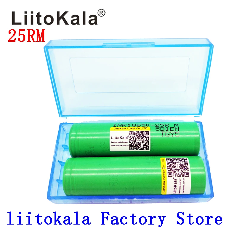 Nowa bateria litowa liitokala 18650 2500mah 25RM INR 18650 25R M 20A bateria + pudełko