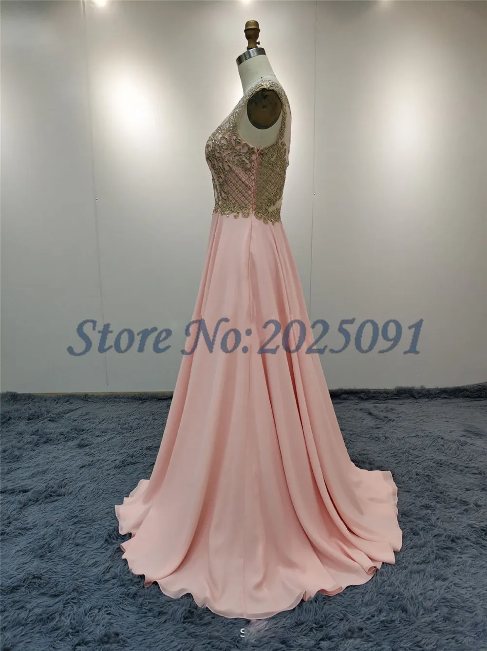 Vestido longo de chiffon, novo vestido longo de baile, 2019, apliques dourados, para festa de noite, de casamento