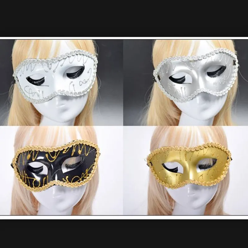 Painted mask Multicolor optional half face painted mask masquerade dress party Halloween supplies 30pcs/mix color