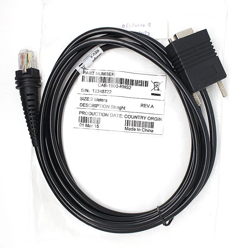 

2PCS New 2M RS232 Data Cable For Honeywell 1900G 1200 1300G BarCode Scanner