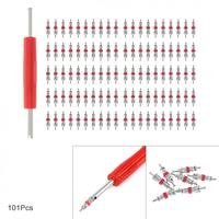 Universal 100pcs Car Replacement Tire Tyre Valve Stem Core Part Valve Tire Repair Tool with Dual-purpose Wrench