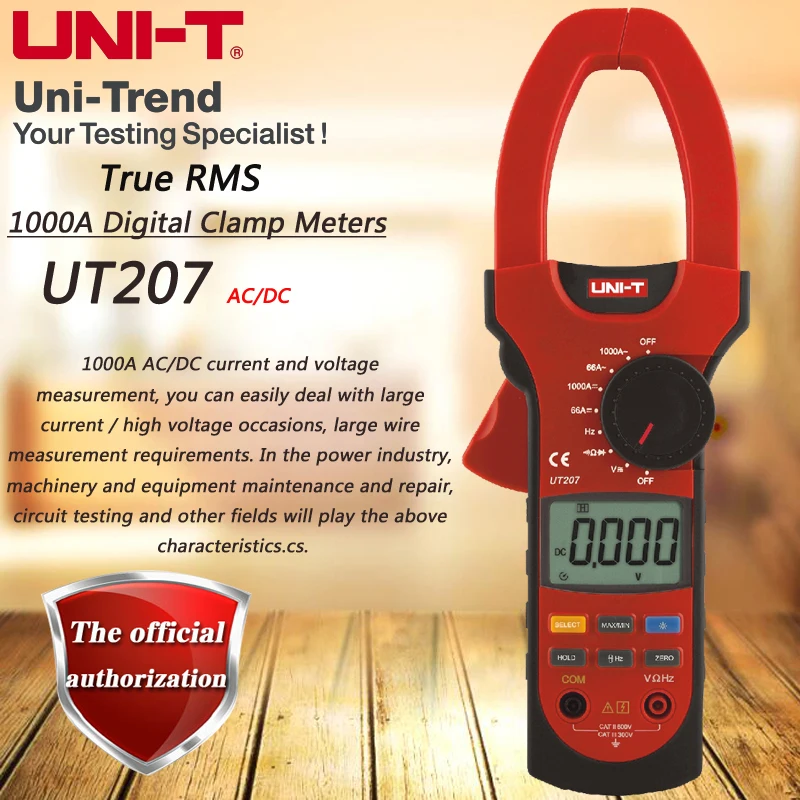 UNI-T UT207/UT208/UT209 High Precision 1000A Digital Clamp Meter Current Universal Meter