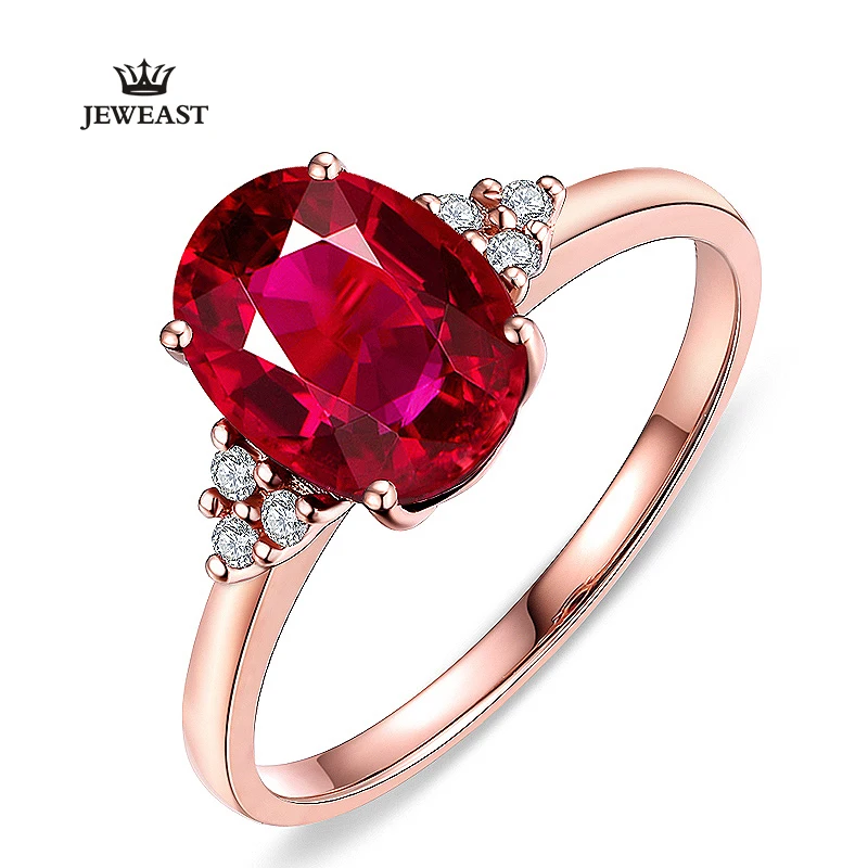 18k Pure Diamond Natural RubyPigeon Blood Rings Romantic and Shining Classic and Elegant Beautiful and Fashion 750 Solid