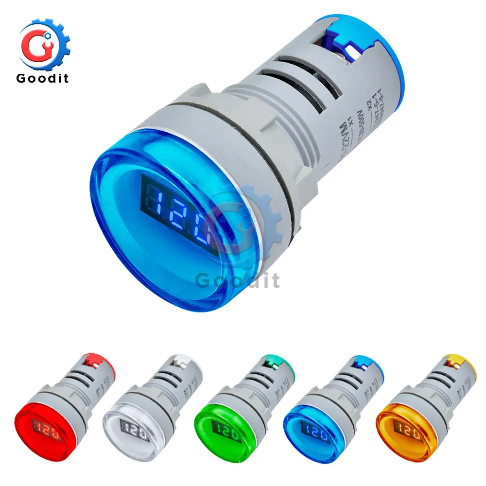 AD16-22DSV type AC 60-500V Mini Voltage Meter LED Digital Display AC Voltmeter Indicator Light/Pilot Lamp 110V 220V 22MM AD16