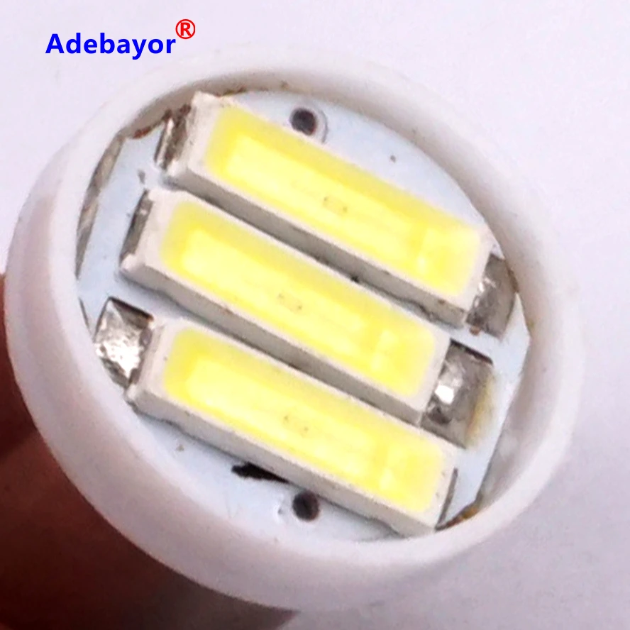 100X BA9s 3smd 7014 H6W T4W T11 عالية الطاقة 1 واط مؤشر السيارة لوحة ترخيص خريطة قبة التعبئة التصميم ضوء لمبة شحن مجاني #6