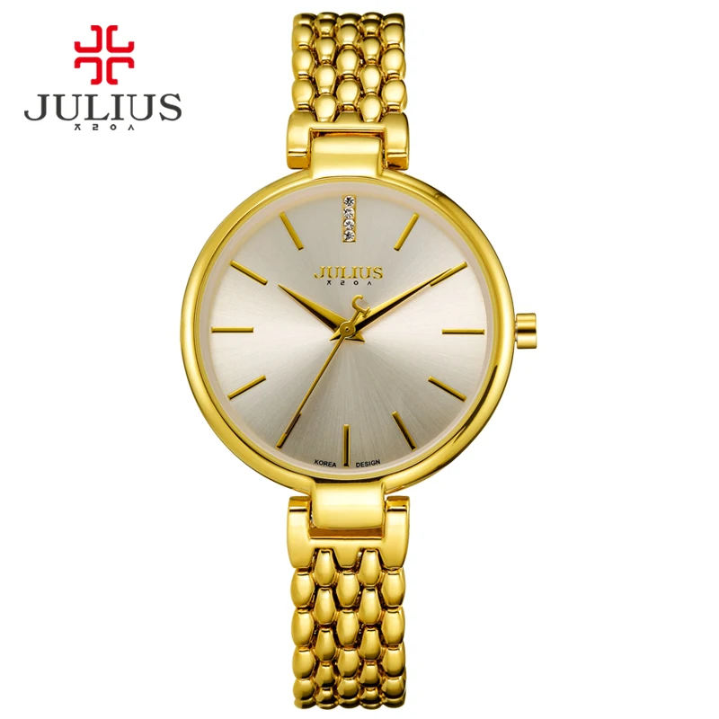 JULIUS Women Watches Designers With Bracelets Water Resistant 30M Quartz Dress Whatch Silver Rose Gold Fashion Clock Hour JA-960