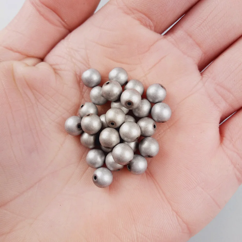 WLYeeS Polish Matte Hematite Beads Silver Plated Natural Stone 2 4 6 8 10mm Ball Loose Beads for DIY Jewelry Bracelet Making