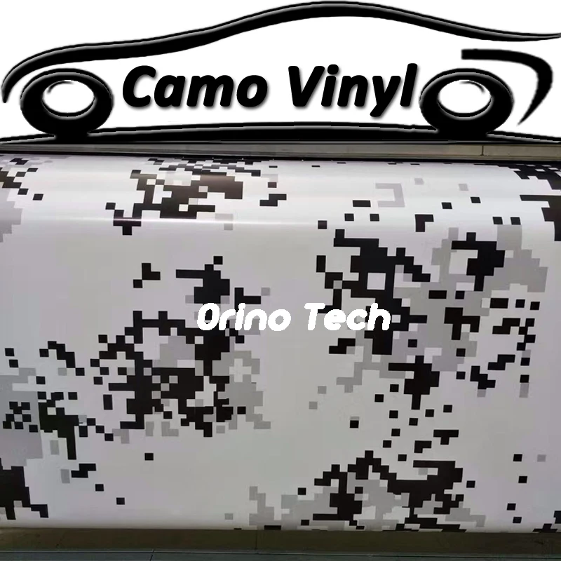 Digital Adhesive Black White Vinyl Film Camouflage Car Wrap Film With Air Bubble Free For Car Wrapping Motorcycle Decal Graphics