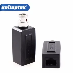 1 para CCTV RJ45 wideo balun UTP/CAT5 BNC męski na RJ45 konwerter BNC męski na RJ45 adapter koncentryczny Transceiver