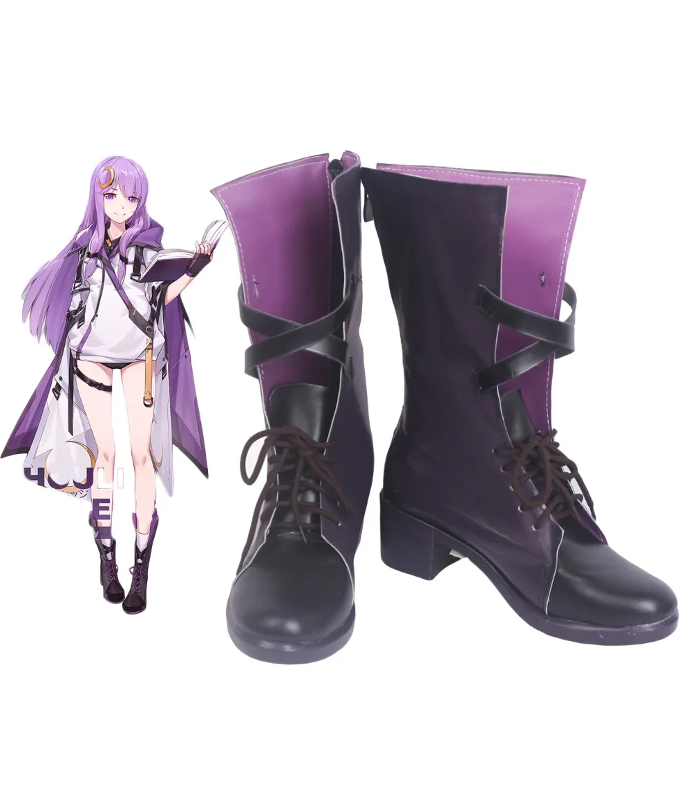 Patchouli Knowledge Shoes Cosplay Touhou Project Patchouli Knowledge Cosplay Long Boots Shoes Custom Made